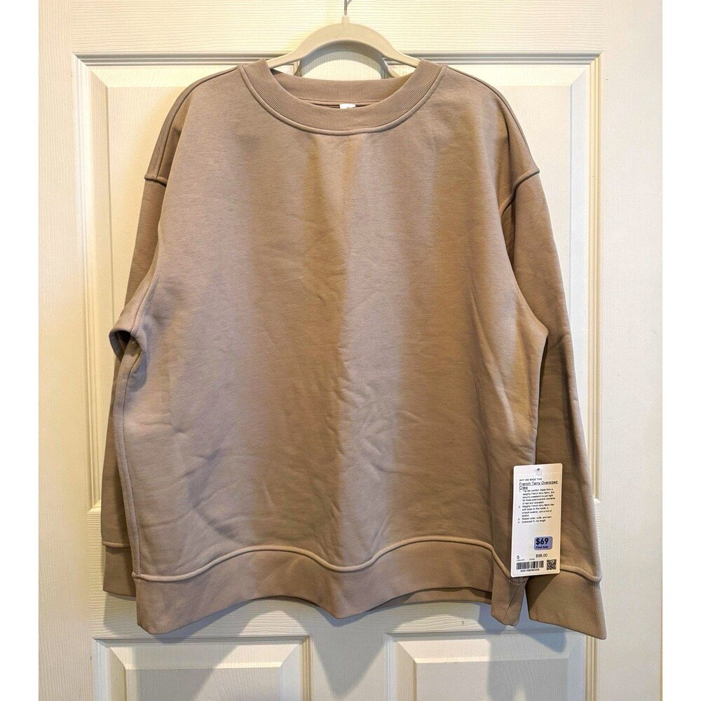 lululemon French Terry Oversized Crewneck Sweatshirt Beige Women’s S